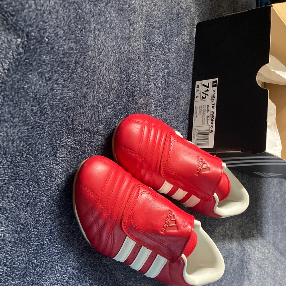 Adidas Bold Red and White Trainers